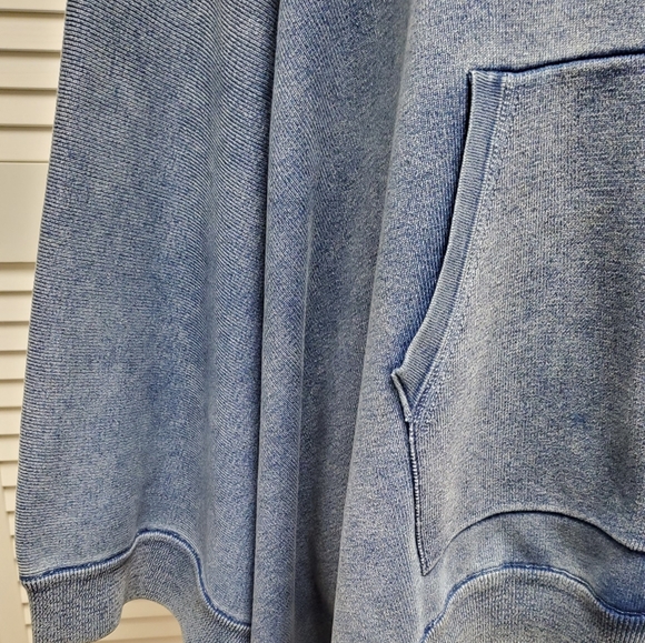 SOLD.CHLOE NWOT Denim Poncho Hooded Sweatshirt - Picture 4 of 9